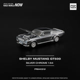 Ford Mustang Shelby GT500 (Silver Chrome) - Pop Race - 1:64 Modellauto 1/64