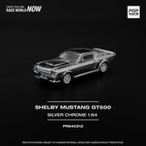 Ford Mustang Shelby GT500 (Silver Chrome) - Pop Race - 1:64 Modellauto 1/64
