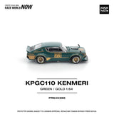 Nissan Skyline GT-R KPGC110 (Kenmeri) (Green/Gold) - Pop Race - 1:64 Modellauto 1/64