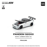 Honda S2000 Pandem Softtop (White/Carbon Hood) - Pop Race - 1:64 Modellauto 1/64