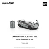Lamborghini Huracán STO (Grigio Acheso Matte) - Pop Race - 1:64 Modellauto 1/64