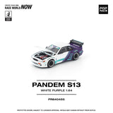 Nissan Silvia (S13) Pandem (White/Purple) - Pop Race - 1:64 Modellauto 1/64