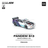 Nissan Silvia (S13) Pandem (White/Purple) - Pop Race - 1:64 Modellauto 1/64