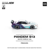 Nissan Silvia (S13) Pandem (White/Purple) - Pop Race - 1:64 Modellauto 1/64