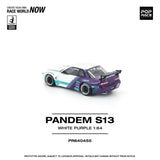 Nissan Silvia (S13) Pandem (White/Purple) - Pop Race - 1:64 Modellauto 1/64