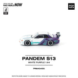 Nissan Silvia (S13) Pandem (White/Purple) - Pop Race - 1:64 Modellauto 1/64