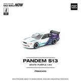 Nissan Silvia (S13) Pandem (White/Purple) - Pop Race - 1:64 Modellauto 1/64