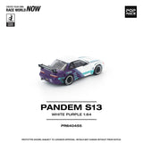 Nissan Silvia (S13) Pandem (White/Purple) - Pop Race - 1:64 Modellauto 1/64