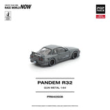 Nissan Skyline GT-R (R32) Pandem (Gun Metal) - Pop Race - 1:64 Modellauto 1/64