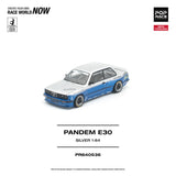 BMW E30 Pandem (Silver) - Pop Race - 1:64 Modellauto 1/64
