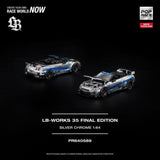 Nissan GT-R LB-Works 35 Final Edition (Silver Chrome) - Pop Race - 1:64 Modellauto 1/64