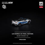 Nissan GT-R LB-Works 35 Final Edition (Silver Chrome) - Pop Race - 1:64 Modellauto 1/64