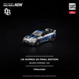 Nissan GT-R LB-Works 35 Final Edition (Silver Chrome) - Pop Race - 1:64 Modellauto 1/64