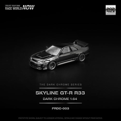Nissan Skyline GT-R (R33) 400R (Dark Chrome) - Pop Race - 1:64 - Modelcars Passion