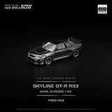 Nissan Skyline GT-R (R33) (Dark Chrome) - Pop Race - 1:64 Modellauto 1/64