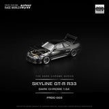 Nissan Skyline GT-R (R33) (Dark Chrome) - Pop Race - 1:64 Modellauto 1/64