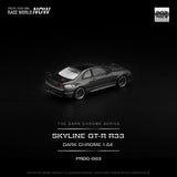 Nissan Skyline GT-R (R33) (Dark Chrome) - Pop Race - 1:64 Modellauto 1/64