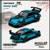 RWB 930 (Teal Chrome) - Pop Race - 1:64 Modellauto 1/64
