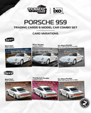 Porsche 959 (White) + Trading Cards Combo Set - Tarmac Works - 1:64 Modellauto 1/64