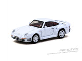 Porsche 959 (White) + Trading Cards Combo Set - Tarmac Works - 1:64 Modellauto 1/64