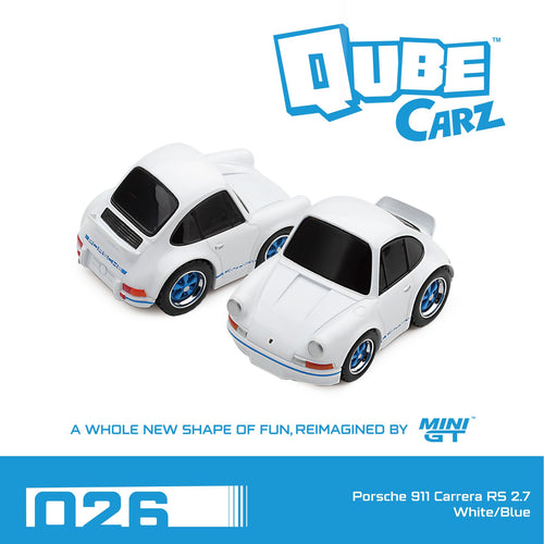 [Preorder] Porsche 911 Carrera RS 2.7 Qube Carz (White/Blue) - MINI GT