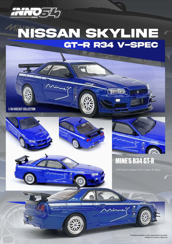 Nissan Skyline GT-R (R34) V-Spec tuned by Mine's - INNO64 - 1:64