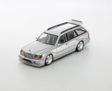 Mercedes S124 T Modell Evo2 (Silber) - Mortal Model - 1:64 Modellauto 1/64