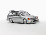 Mercedes S124 T Modell Evo2 (Silber) - Mortal Model - 1:64 Modellauto 1/64