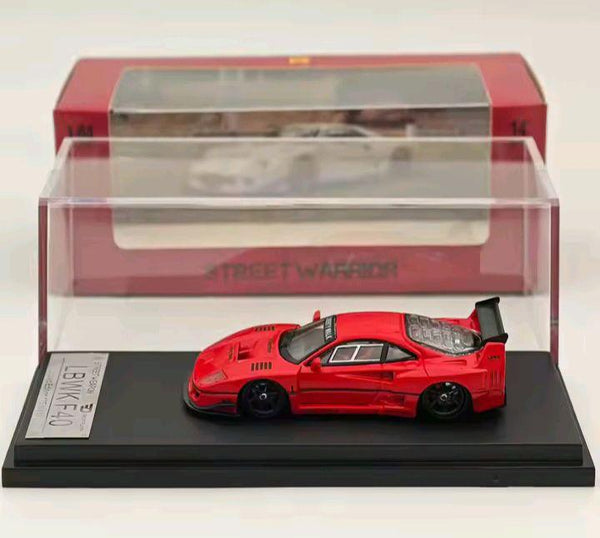 ■1/64【LBWK F40 STREET　WARRIOR】RED➕WHITE STREET WARRIOR SW 1/64 LBWK F40 Red Diecast Models Car