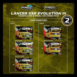 Mitsubishi Lancer GSR Evolution III (Yellow) with 1 card pack - Tarmac Works - 1:64