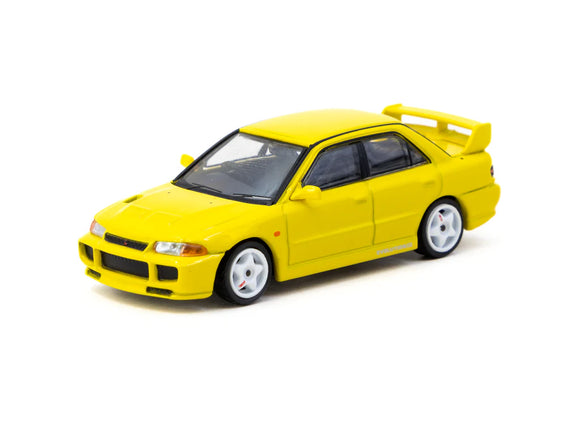 Mitsubishi Lancer GSR Evolution III (Yellow) with 1 card pack - Tarmac Works - 1:64