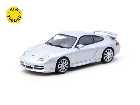 Porsche 911 GT3 (996) (Silver) - Tarmac Works x IXO - 1:64