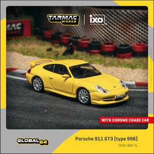 Porsche 911 GT3 (996) (Yellow) - Tarmac Works x IXO - 1:64