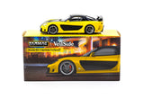 Mazda RX-7 VeilSide Fortune7 (Yellow/Black) - Tarmac Works - 1:64 Modellauto 1/64
