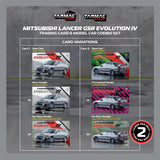 Mitsubishi Lancer GSR Evolution IV (Silver) with 1 card pack - Tarmac Works - 1:64 Modellauto 1/64