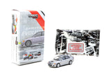 Mitsubishi Lancer GSR Evolution IV (Silver) with 1 card pack - Tarmac Works - 1:64 Modellauto 1/64