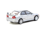 Mitsubishi Lancer GSR Evolution IV (Silver) with 1 card pack - Tarmac Works - 1:64 Modellauto 1/64