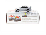 Mitsubishi Lancer GSR Evolution IV (Silver) with 1 card pack - Tarmac Works - 1:64 Modellauto 1/64