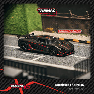 Koenigsegg Agera RS (Black Carbon Fiber/Red Accents) - Tarmac Works - 1:64
