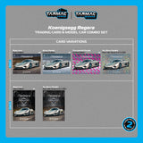 Koenigsegg Regera (Silver Metallic) + Trading Cards Combo Set - Tarmac Works - 1:64 Modellauto 1/64