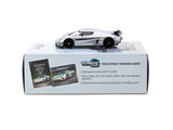 Koenigsegg Regera (Silver Metallic) + Trading Cards Combo Set - Tarmac Works - 1:64 Modellauto 1/64