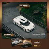 Koenigsegg CC850 (White) + Trading Cards Combo Set - Tarmac Works - 1:64 Modellauto 1/64
