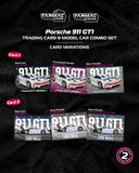 Porsche 911 GT1 (White) + Trading Cards Combo Set - Tarmac Works - 1:64 Modellauto 1/64