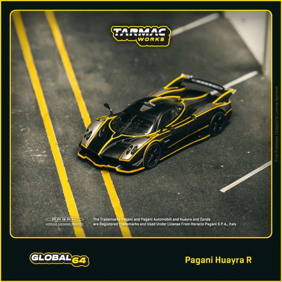 Pagani Huayra R (Matt Black/Silver) - Tarmac Works - 1:64