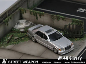 Mercedes-Benz W140 S600 (Silver) - Street Weapon - 1:64