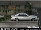 Mercedes-Benz W140 S600 (Silver) - Street Weapon - 1:64 Modellauto 1/64