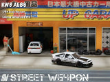 Toyota Corolla Levin AE86 RWB - Street Weapon - 1:64 Modellauto 1/64
