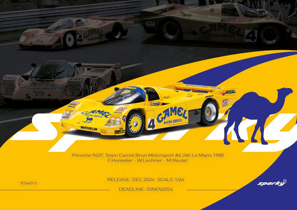 Porsche 962C 24h Le Mans 1988 Team Camel Brun Motorsport #4 - SPARK - 1:64