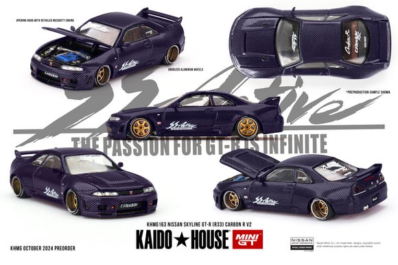 Nissan Skyline GT-R (R33) Active Carbon R V2 - MINI GT - 1:64