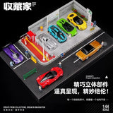 Japanese Style Parking Lot Miniature Scene - Black Box Diorama - 1:64 Modellauto 1/64